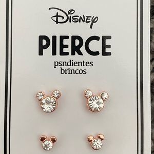 Rose Gold Mickey Mouse Earrings